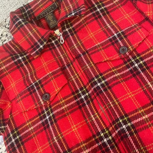 Vintage 90’s Express Trucker Jacket Plaid Wool blend XS Zipped Pockets Aesthetic - Picture 10 of 13